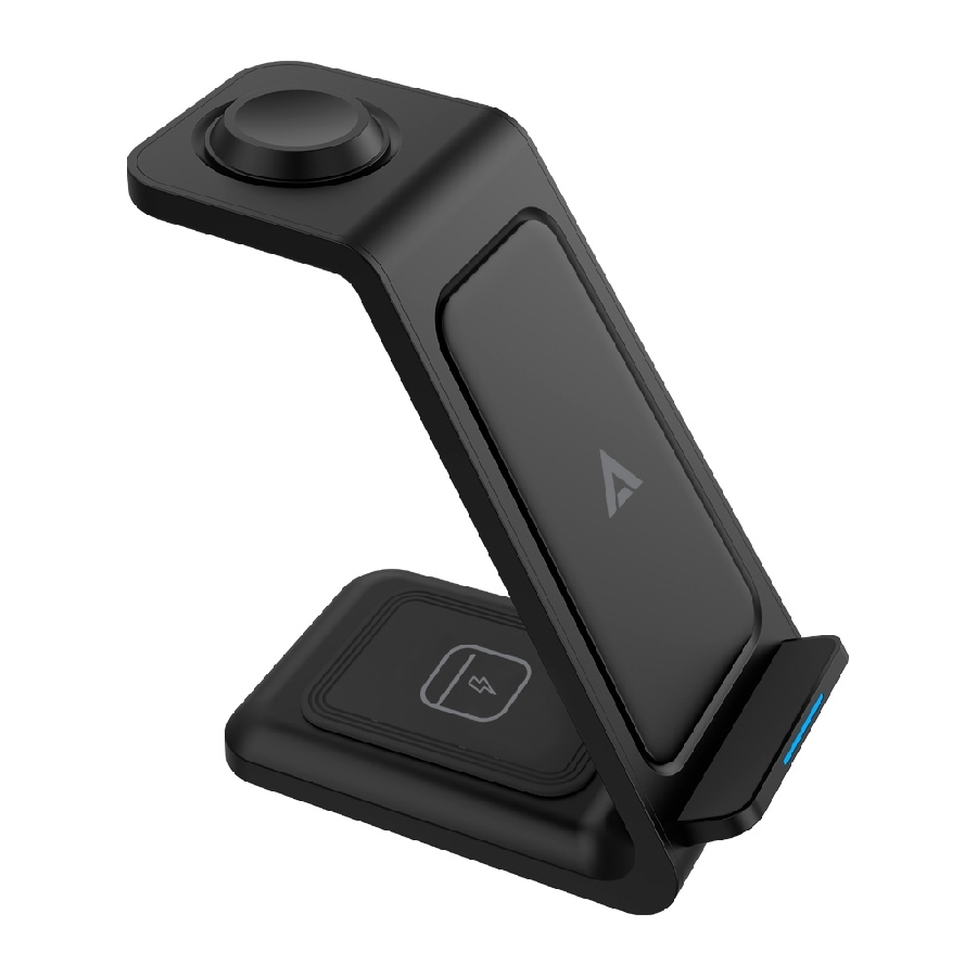 CARGADOR DE ESCRITORIO ACTECK ENERGON S-MATE CI720 / INALAMBRICO / IPHONE - SAMSUNG - CARGA QI / 3W - 15W / PARA 3 DISPOSITIVOS / CONEXION USB C / NEGRO / AC-937153 AC-12430