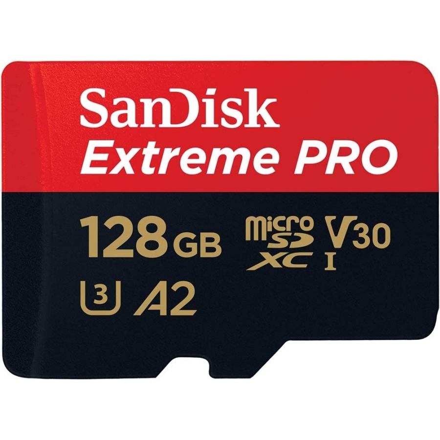 MEMORIA SANDISK MICRO SDXC 128GB EXTREME PRO 200MB/S 4K CLASE 10 A2 V30 C/ADAPTADOR SDSQXCD-128G-GN6MA RAM-3859