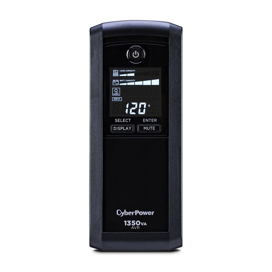NO BREAK CYBERPOWER CP1350AVRLCD 1350 VA/ 815 WATTS, INTERACTIVO, TORRE, 10 NEMA 5-15R, 5 RESPALDO Y 5 SUPRESIN, 3 AÑOS DE GARANTA, INCLUYENDO BATERA. FR-441