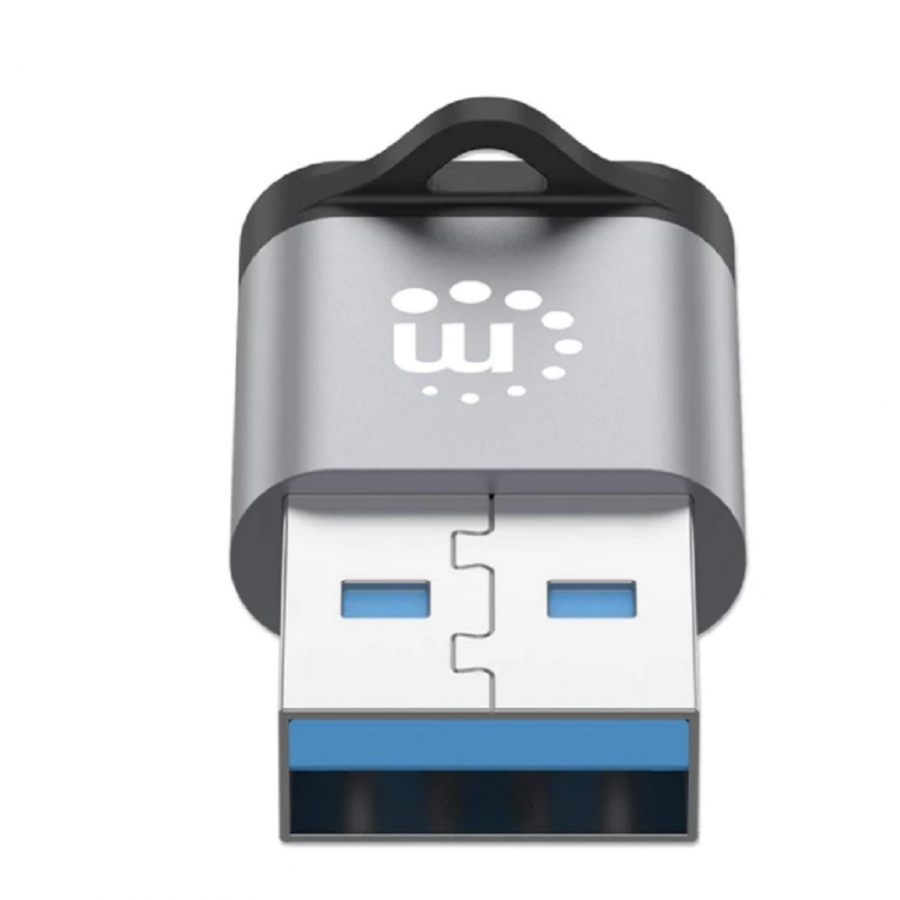 ADAPTADOR,MANHATTAN,356305, USB-C V3.2 GEN1, AM-CH, 5GBPS 3A, ALUMINIO GRIS ESPACIAL/NEGRO AC-10834 - MANHATTAN