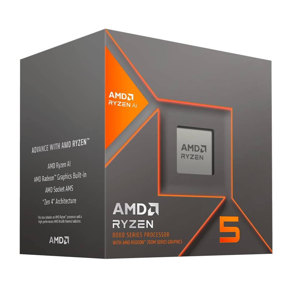 AMD RYZEN 5 8500G, 6 núcleos, Socket AM5, Con Ventilador, Con Gráficos Incluidos. - AMD