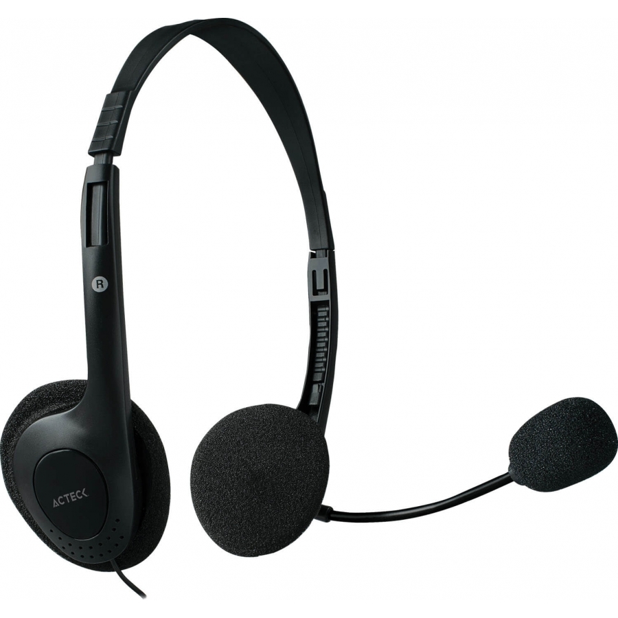 AUDIFONOS ACTECK DISCOVER HJ210 / DIADEMA CON MICROFONO / 2 CONECTORES 3.5 MM / SONIDO ESTEREO / NEGRO / MUAA-005 SPK-375 - ACTECK