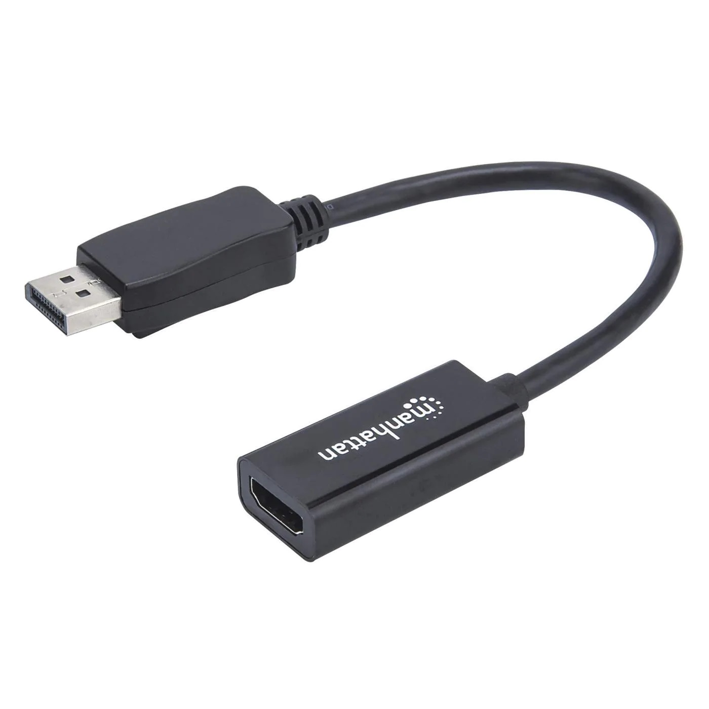 151634 Adaptador Pasivo de DisplayPort Macho a HDMI Hembra, 1080p a 60Hz, Negro; Convierte una señal DisplayPort en una señal HDMI - MANHATTAN