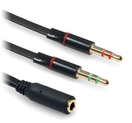 Adaptador Stereo 651404 Y, 3.5 mm Hembra a 3.5 mm BROBOTIX 651404, 3.5 mm, Negro, 20cm - BROBOTIX