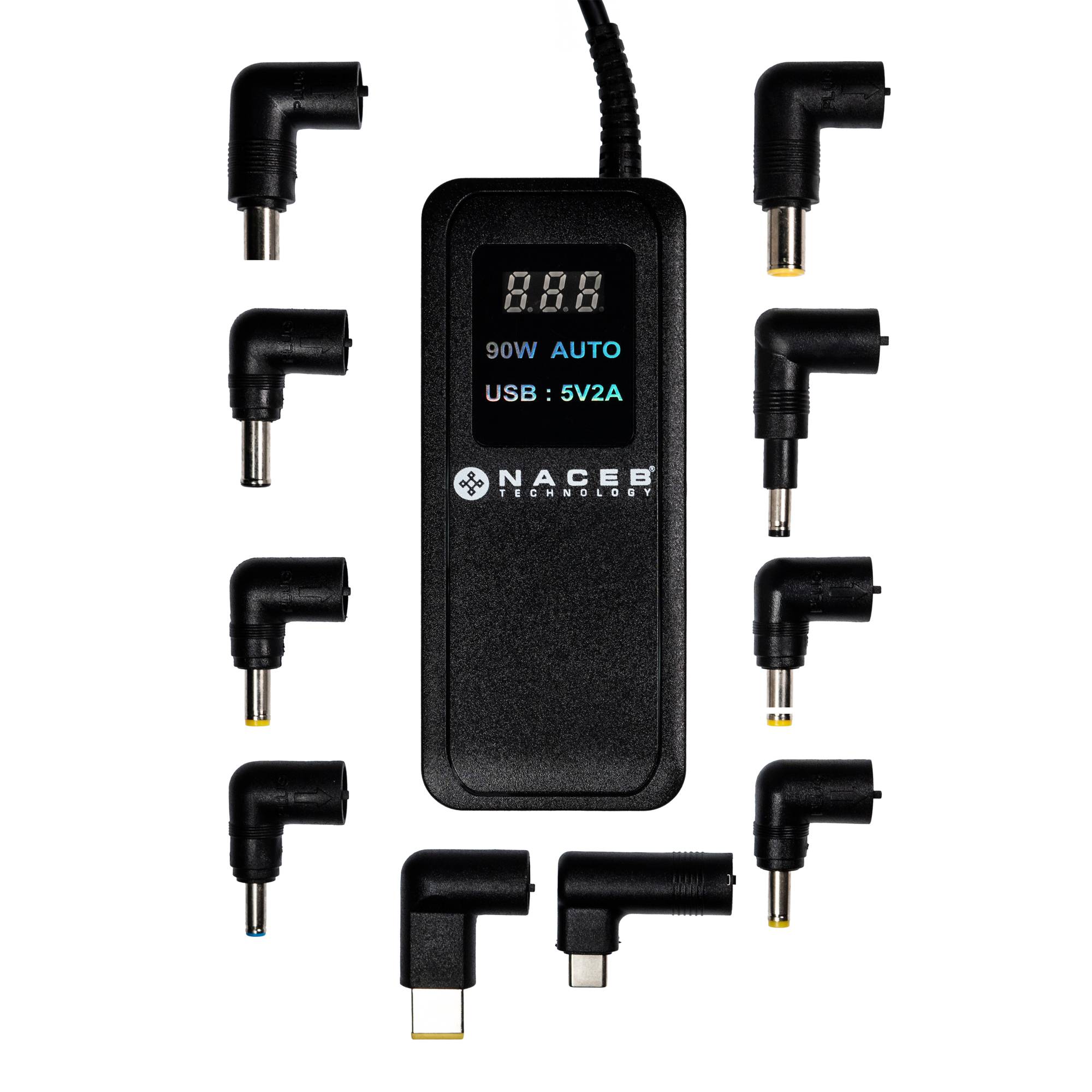 Adaptador de corriente Naceb Technology, Negro, Adaptador de corriente, Universal ACCNCB010 - Naceb Technology