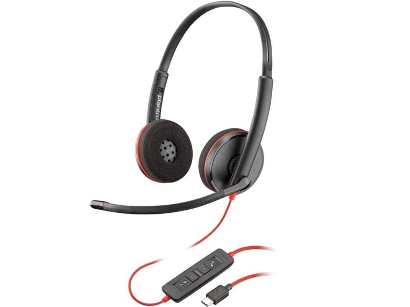 Poly Blackwire 3220, USB-C con adaptador USB-C/A, Alambricos, Binaural - PLANTRONICS