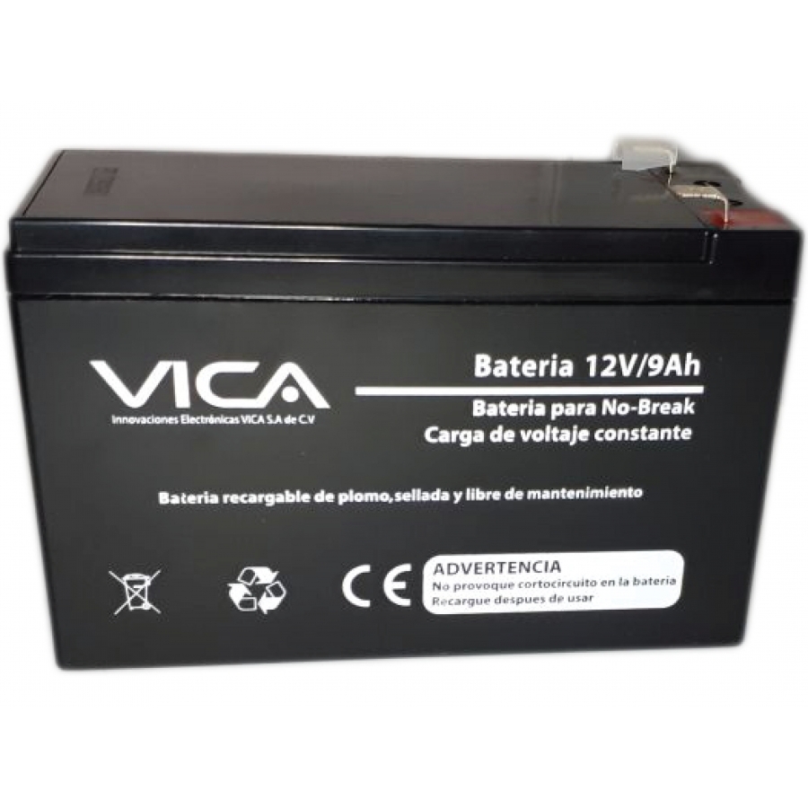 BATERIA DE REMPLAZO 12V 9AH. GENERICA COMPATIBLE CON EL 80% DE  NO BREAKS DE OTRAS MARCAS FR-1247 - VICA
