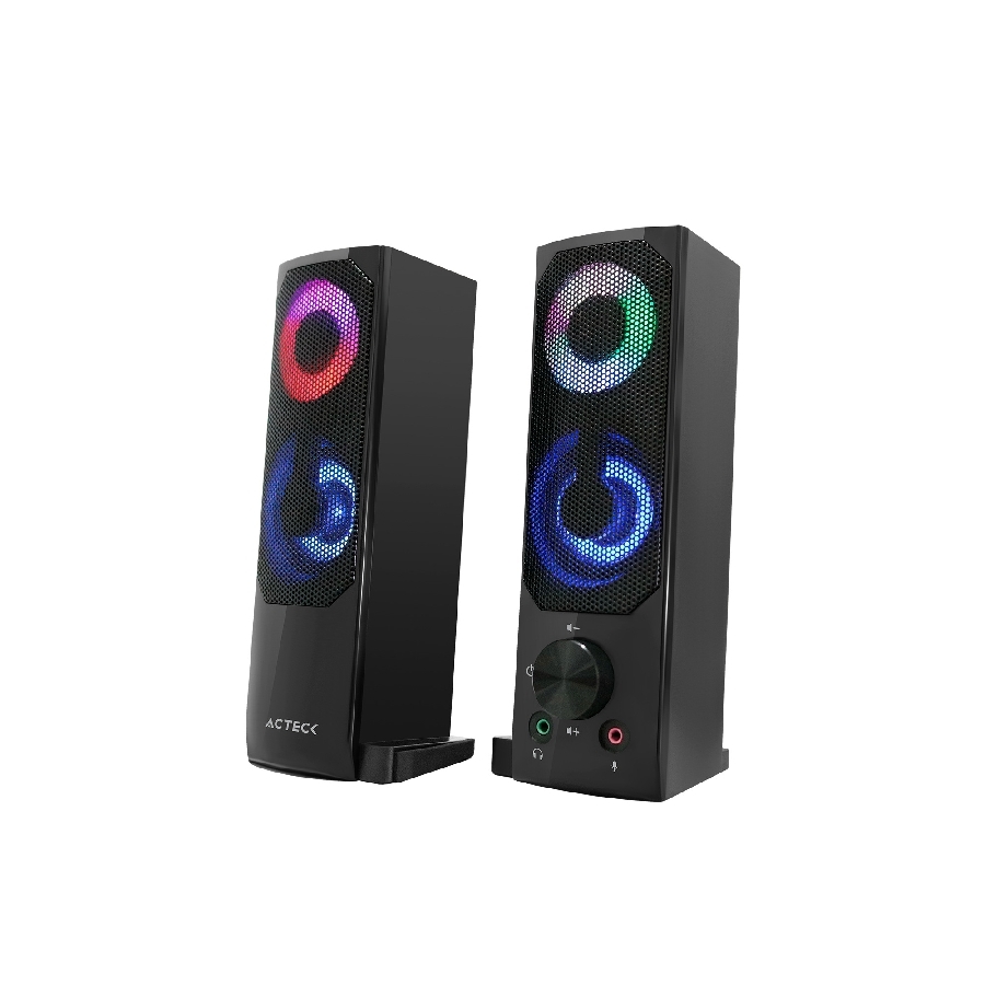 BOCINAS ACTECK ELANT BRICK AS450 / ALAMBRICA / 6 W RMS / USB – 3.5MM / ILUMINACION LED / SONIDO ESTEREO / NEGRO / AC-935258 SPK-2327 - ACTECK