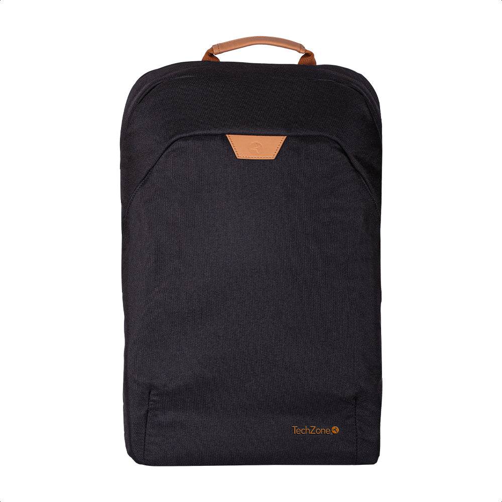 Backpack  ECO HERO Techzone de 15.6, 2 compartimientos, 1 acolchado para laptop, color negro, GARANTIA LIMITADA DE POR VIDA. MALTCH190 - TECHZONE