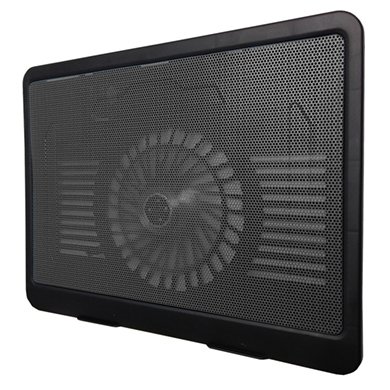 Base Enfriadora, luz led, ángulo ajustable, 1 Hub USB, 9 a 15 Pulgadas , Negro, BROBOTIX 044695N - BROBOTIX