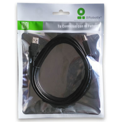 CABLE USB BROBOTIX V3.0 A-B 1.8MTS, USB 3.0, USB 3.0, Macho/Macho, 1,8 m, Negro - BROBOTIX