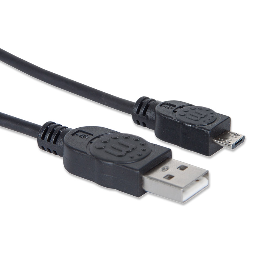 CABLE USB,MANHATTAN,307178, V2 A-MICRO B, BOLSA PVC 1.8M NEGRO CB-336 - MANHATTAN