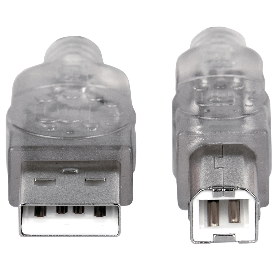 CABLE USB,MANHATTAN,333405, V2.0 A-B 1.8M, PLATA CB-165 - MANHATTAN