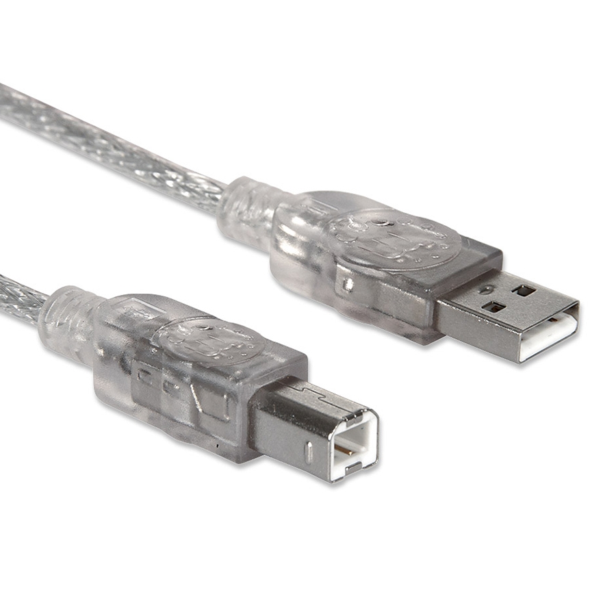 CABLE USB,MANHATTAN,340458, V2.0 A-B 3.0M, PLATA CB-223 - MANHATTAN