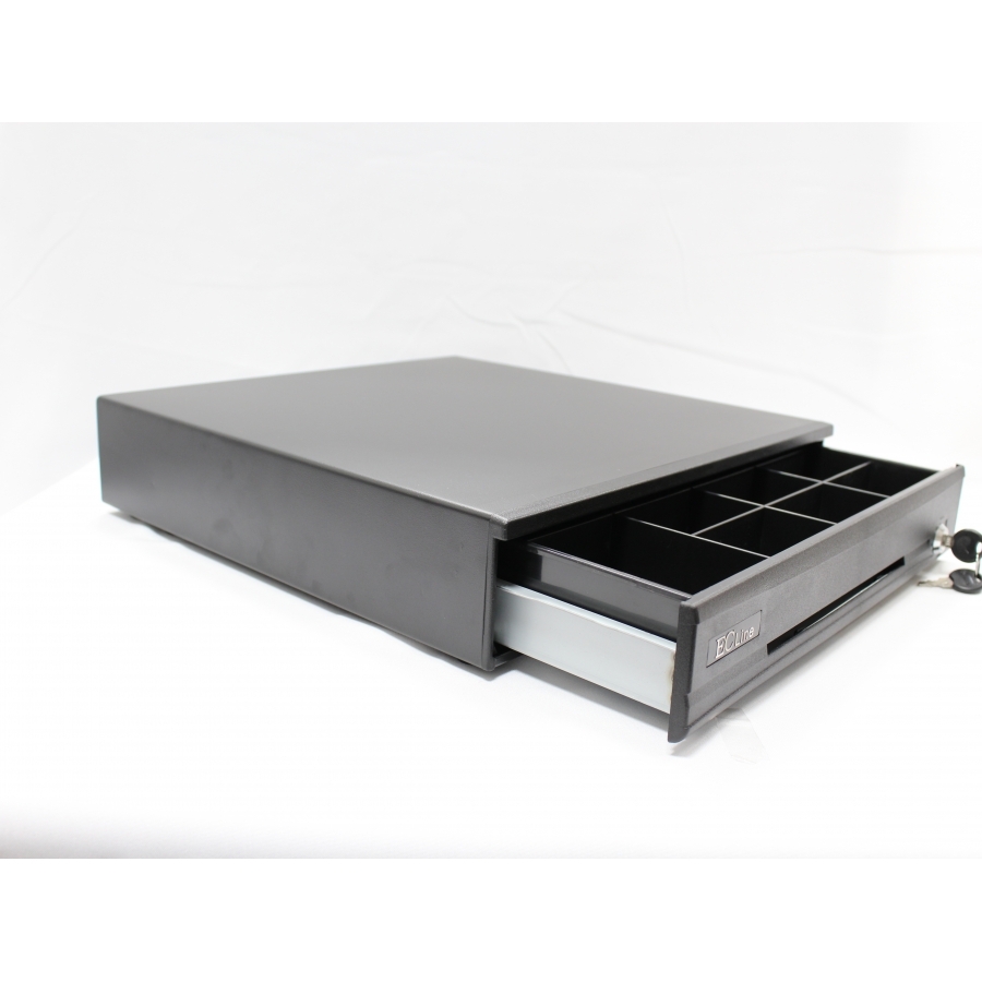 CAJON DE DINERO EC LINE ELEGANCE EC-CD-100M-II-G, NEGRO, COMPARTIMIENTOS 5 BILLETES – 7 MONEDAS CAJ-2 - EC-LINE