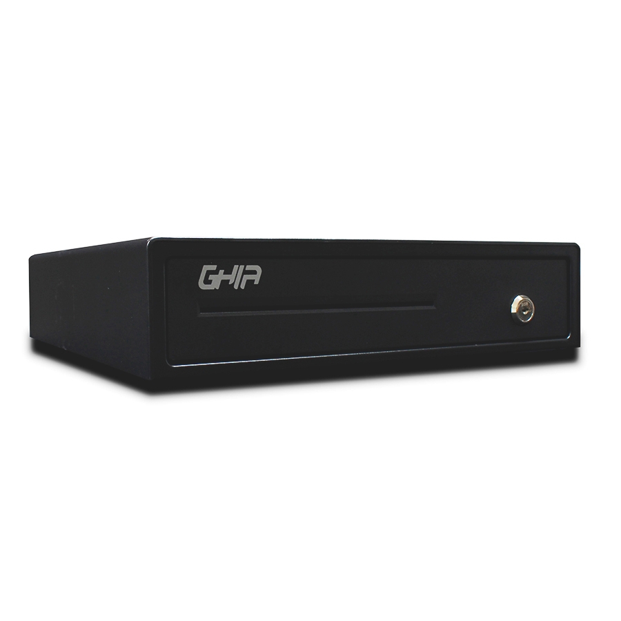 CAJON DE DINERO GHIA GCD481 / ACERO / 4 BILLETES / 8 MONEDAS / RJ11 / NEGRO CAJ-25 - GHIA