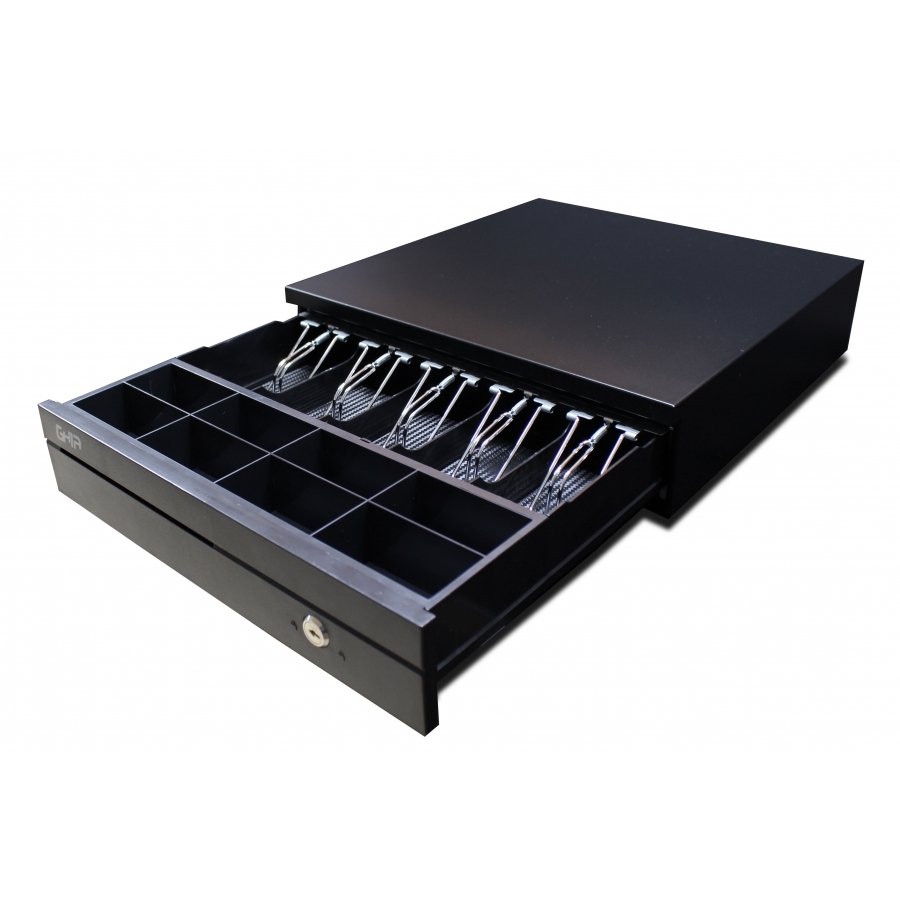 CAJON DE DINERO GHIA GCD581 / ACERO / 5 BILLETES / 8 MONEDAS / RJ11 / NEGRO CAJ-26 - GHIA