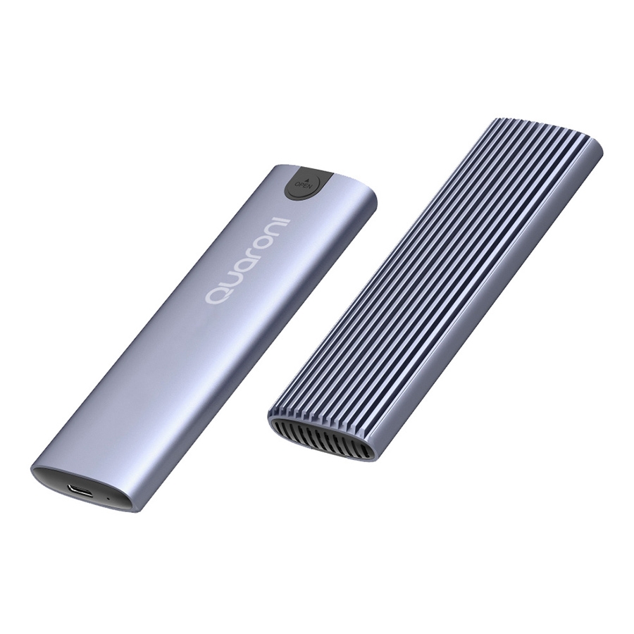 CARCASA ENCLOSURE QUARONI PARA M.2 NVME / COMPATIBILIDAD 2280 / CABLE USB C / ALUMINIO AC-11961 - QUARONI