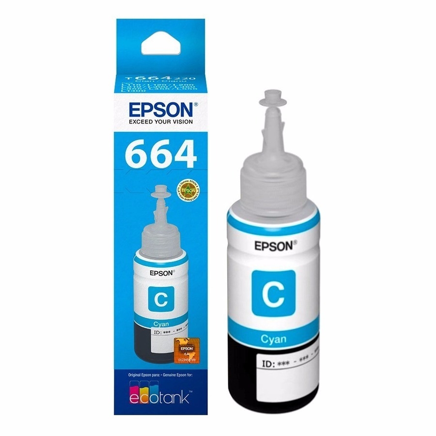 CARTUCHO EPSON MODELO 664 CYAN, PARA L110, L200, L210, L350, L355, L555, L300, L1300 CN-1615 - EPSON