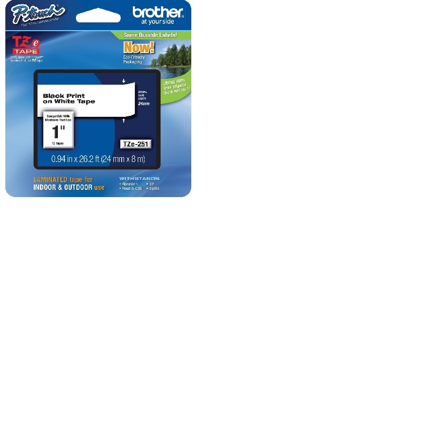 CINTA BROTHER LAMINADA TZE251 NEGRO SOBRE BLANCO DE 24 MM CN-2057 - BROTHER
