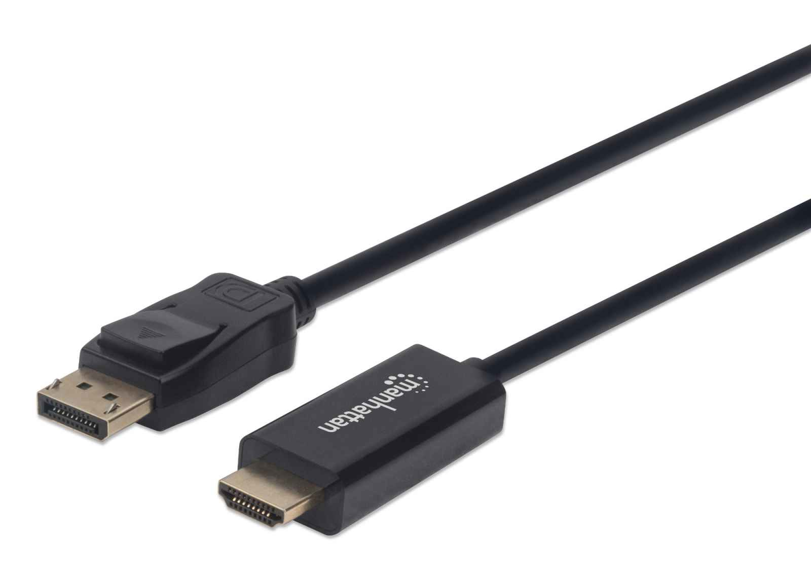 152662 Cable DisplayPort Macho a HDMI Macho, 1 m, negro resoluciones de video Full-HD hasta 1080p a 60Hz - MANHATTAN