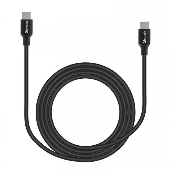 GETTTECH CABLE USB C A USB C VELOCIDAD DE TRANSFERENCIA RAPIDA, 2 METROS, COMPATIBLE CON DIFERENTES DISPOSITIVOS, COLOR NEGRO MOD. GCU-UCQC-01 - GETTTECH