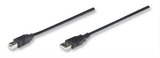 333382 Cable para Impresora USB 2.0 de USB A macho/ USB-B macho, 3 m Color Negro. - MANHATTAN