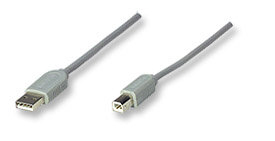 341028 CABLE usb para impresora; 5m color Gris. USB 1.1 tipo A macho a USB 1.1 tipo B macho. - MANHATTAN