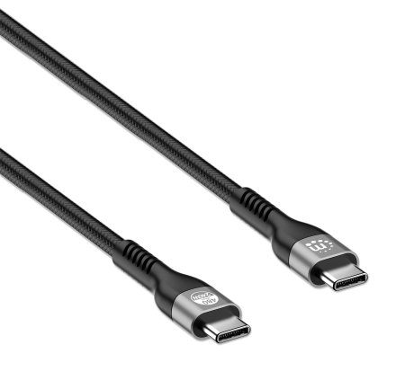 356367 Cable USB-C macho a USB-C macho, 2mts de AltaVelocidad, 480 Mbps, Power Delivery 3.1 retrocompatible con 140/100/65 W - MANHATTAN