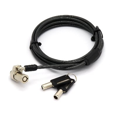 Candado de Llave, WEDGE N17, P/Portátiles, Acero, Forro PVC Negro, BROBOTIX 764465 - BROBOTIX