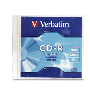 Disco CD-R VERBATIM, CD-R, 700 MB, 52x, 80 min, 1 pieza CDRWCB125 - VERBATIM