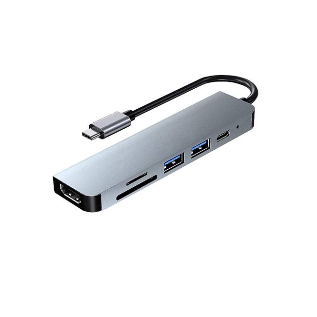 DockStation  HUB DBUGG  6 EN 1 UB GR UB61 Hub 6 en 1 UB61 Urban Balance, Con cables USB 3.0 o 2.0 , HDMI y USB Tipo C. Apertura para tarjeta SD ACCUBA240 - URBAN BALANCE
