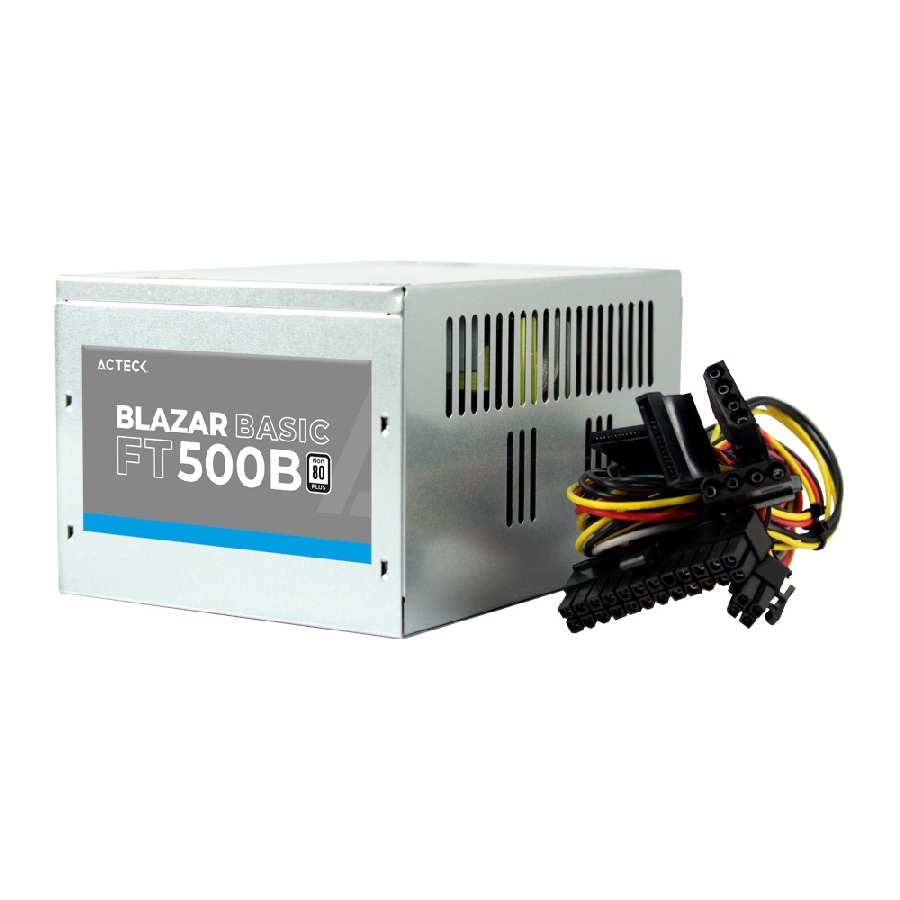 FUENTE DE PODER ACTECK  BLAZAR BASIC FT500B / ATX / 500 W /  VENTILADOR 120 MM / BAJO NIVEL DE RUIDO / 1 AÑO DE GARANTIA / METALICO / AC-938150 CSP-632 - ACTECK