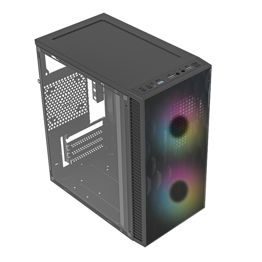 GABINETE ACTECK FUJI GC470 / MINI TORRE / MICRO ATX , MINI ITX / FUENTE 500W / VENTILADOR RGB / PANEL ACRILICO, METAL / NEGRO / AC-935838 CS-859 - ACTECK