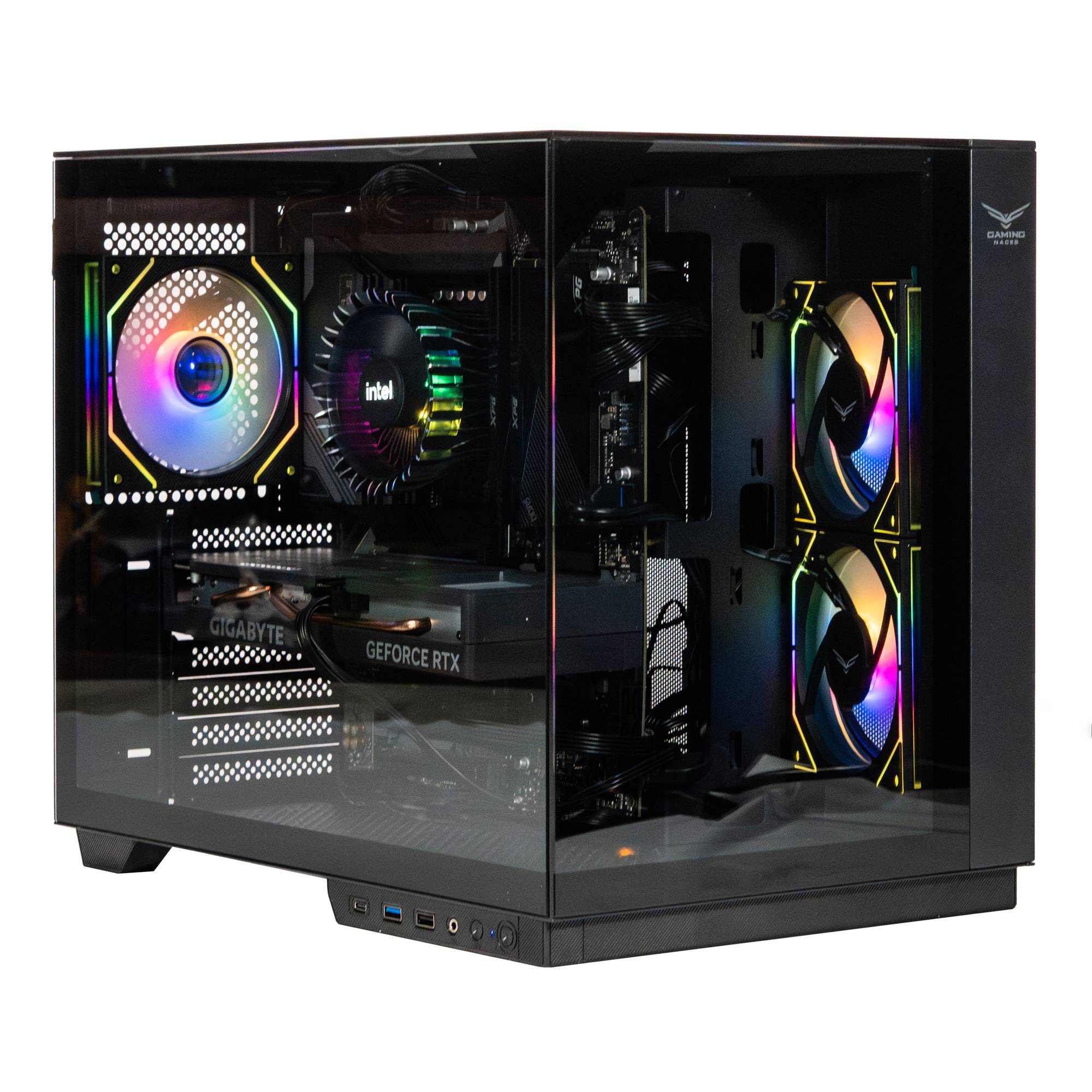 GABINETE GAMER ITX, MicroATX, ATX CRISTAL TEMPLADO, Ventiladores 2 Frontales, 1 Posterior ARGB, USB 3.0 x1, USB C x1, USB 1.1 x1 HD Audio x1 NA-0638 GABNCB220 - Naceb Gaming