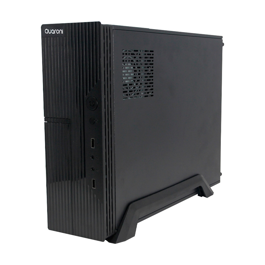 GABINETE SLIM QUARONI, MICRO ATX /MINI ITX/FUENTE DE PODER 500W /COLOR NEGRO ACABADO LINEAL CS-774 - QUARONI