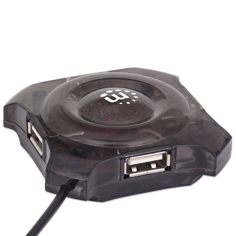 HUB USB,MANHATTAN,162272,4 PTOS NEGRO ECONOMICO AC-3939 - MANHATTAN