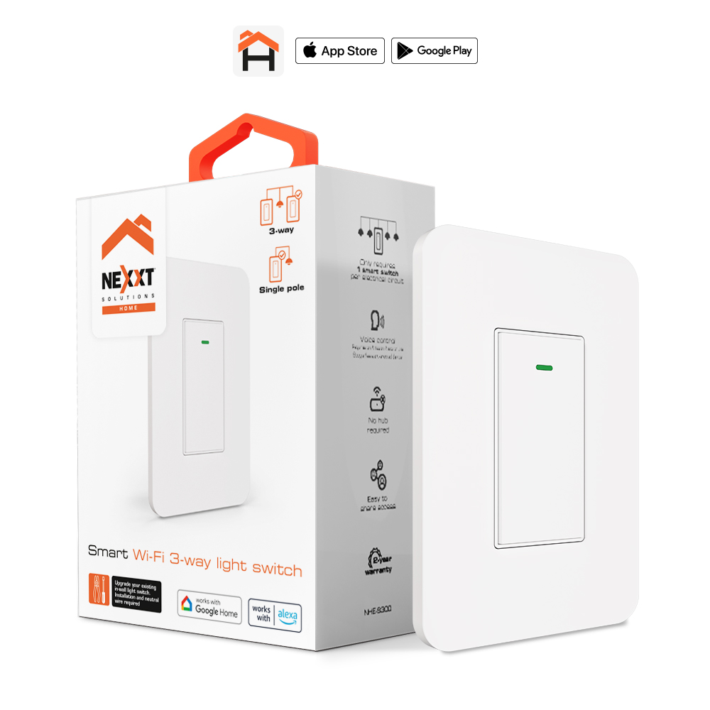Interruptor de 3 vias inteligente con conexión Wi-Fi - Nexxt Solutions Home