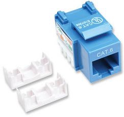210737 JACK RJ45 CAT6 KEYSTONE DE IMPACTO AZUL, Para uso con cable sin blindaje (UTP) Cat6, Compatible con herramientas de impacto 110 y Krone. - INTELLINET