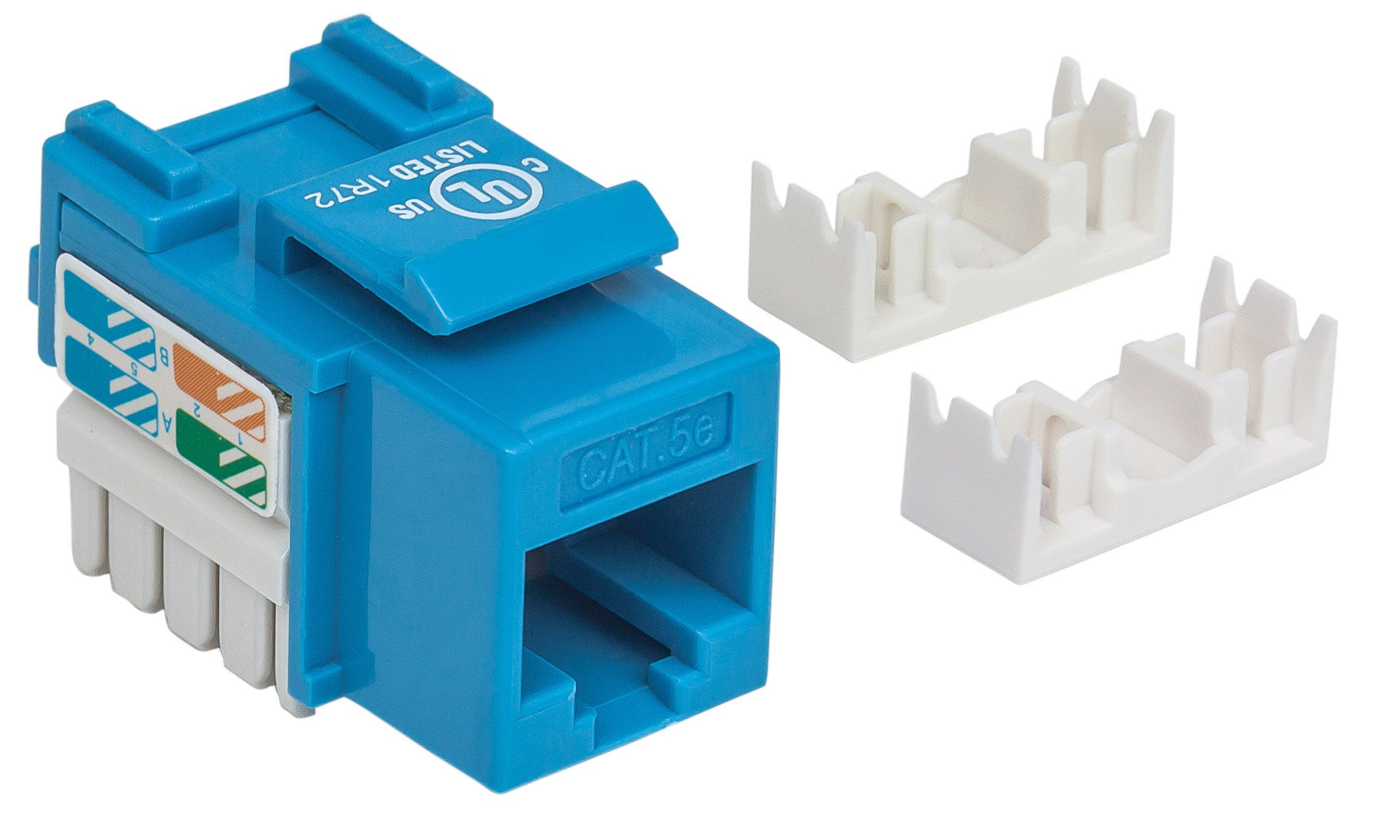 210546 JACK RJ45 CAT5E KEYSTONE DE IMPACTO AZUL, Para uso con cable sin blindar (UTP) Cat5e, Compatible con herramientas de impacto 110 y Krone - INTELLINET