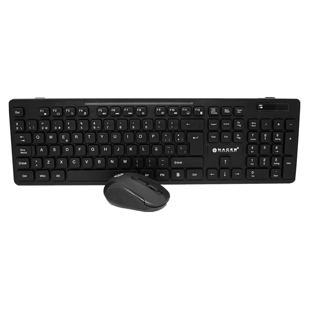 Kit Teclado y Mouse Naceb Technology NA-0123, 104 teclas, Negro, 8 – 10 mts KITNCB170 - Naceb Technology