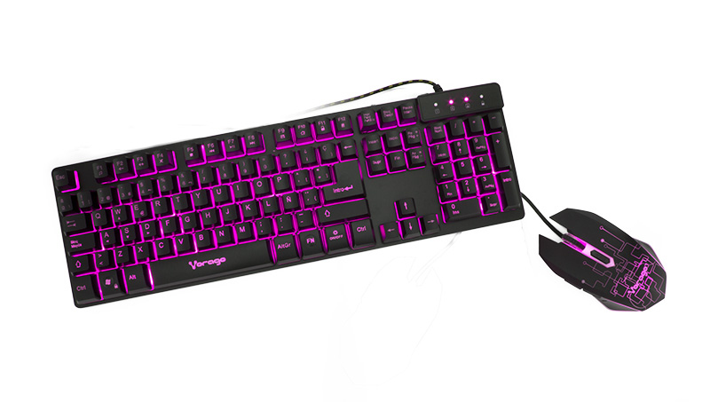 Kit de teclado y Mouse Gamer Iluminados VORAGO START THE GAME KM-500 USB Alámbricos - VORAGO