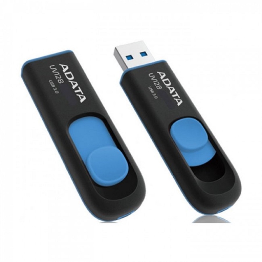 MEMORIA ADATA 128GB USB 3.2 UV128 RETRACTIL NEGRO-AZUL (AUV128-128G-RBE) RAM-3222 - ADATA