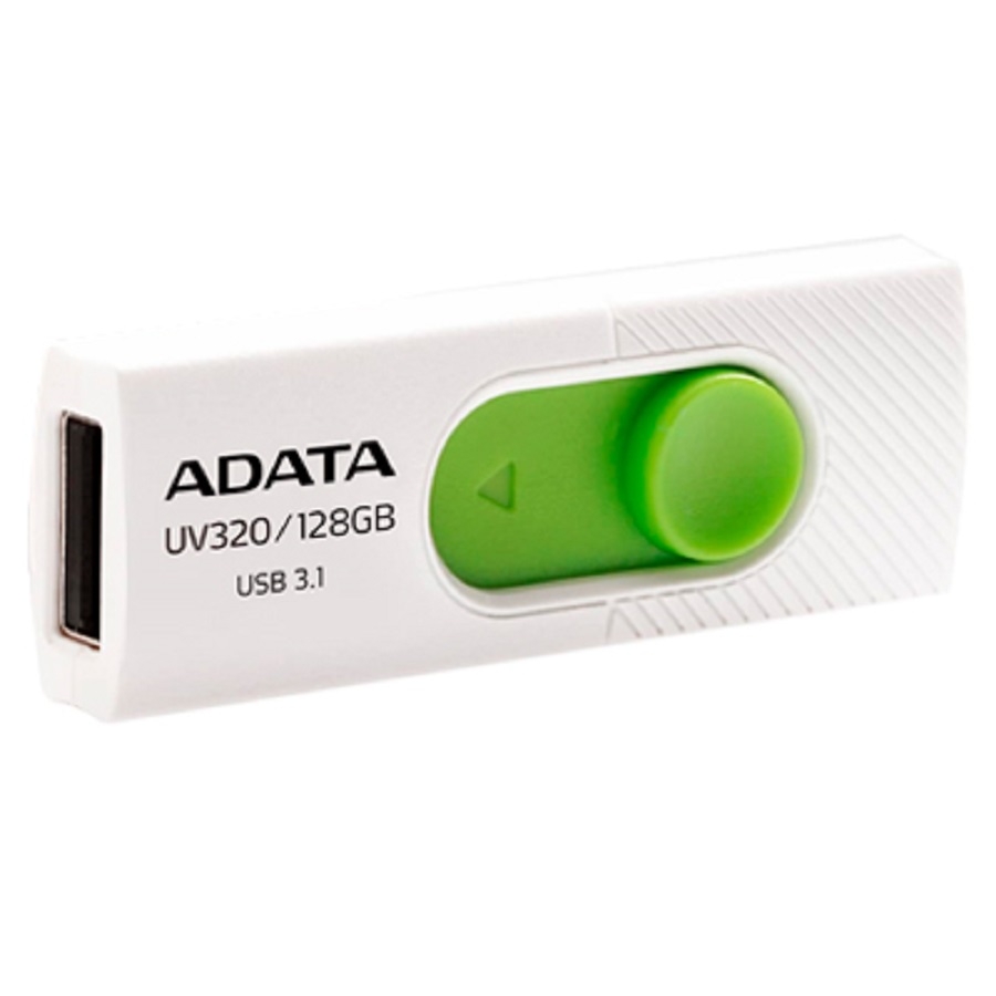 MEMORIA ADATA 128GB USB 3.2 UV320 RETRACTIL BLANCO-VERDE (AUV320-128G-RWHGN) RAM-3213 - ADATA
