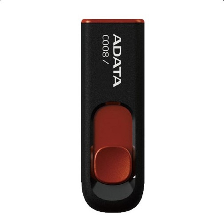 MEMORIA ADATA 16GB USB 2.0 C008 RETRACTIL NEGRO- ROJO (AC008-16G-RKD) RAM-4078 - ADATA