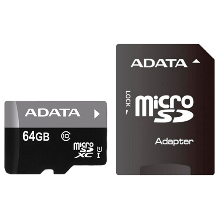 MEMORIA ADATA MICRO SDHC 64GB UHS-I CLASE 10 C/ADAPTADOR (AUSDX64GUICL10-RA1) RAM-2183 - ADATA