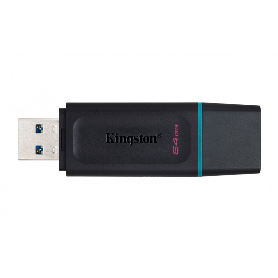 MEMORIA FLASH USB KINGSTON DATA TRAVELER EXODIA 64GB GEN 1 3.2 TIPO A NEGRO C/ANILLO AZUL OCEAN (DTX/64GB) RAM-3537 - KINGSTON