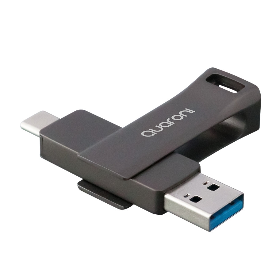 MEMORIA QUARONI 32GB USB 3.2 / DUAL A AND C / OTG / METALICA RAM-4316 - QUARONI