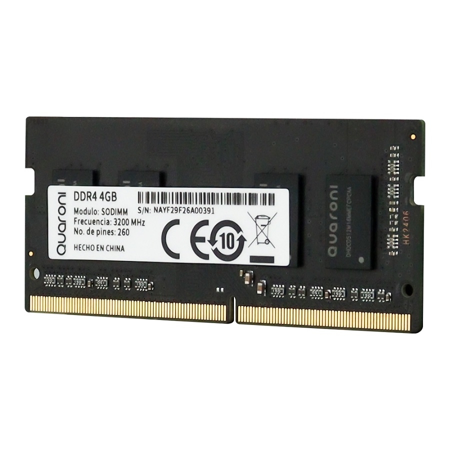 MEMORIA RAM QUARONI SODIMM DDR4 8GB 3200 MHZ CL19 260PIN 1.2V RAM-4337 - QUARONI