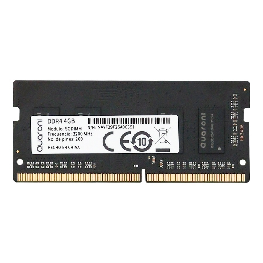 MEMORIA RAM QUARONI SODIMM DDR4 8GB 3200 MHZ CL19 260PIN 1.2V RAM-4337 - QUARONI